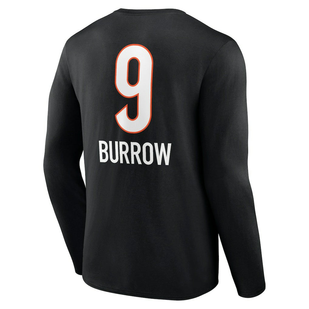 Joe Burrow Cincinnati Bengals Team Wordmark Long Sleeve T-Shirt - Black - NFL