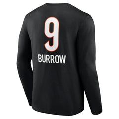 Joe Burrow Cincinnati Bengals Team Wordmark Long Sleeve T-Shirt - Black - NFL