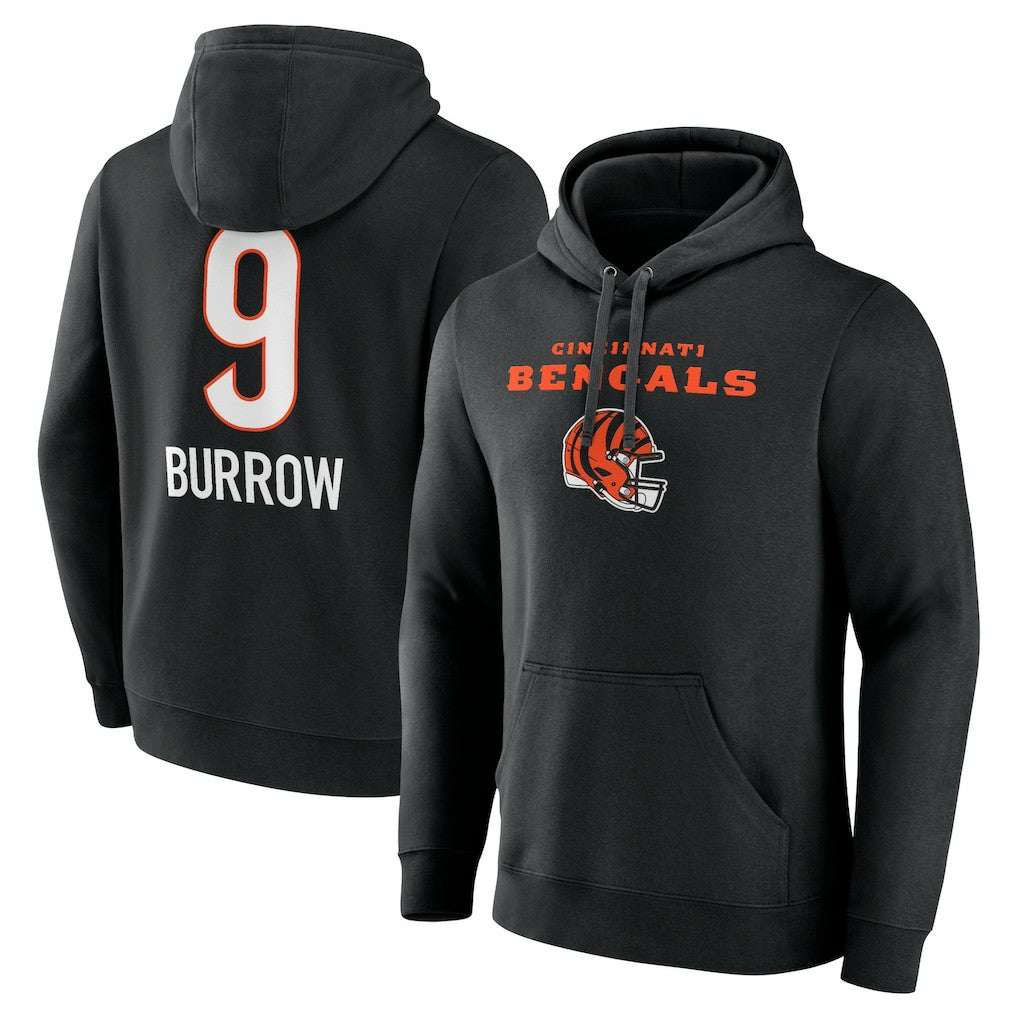 Joe Burrow Cincinnati Bengals Team Wordmark Pullover Hoodie - Black - NFL