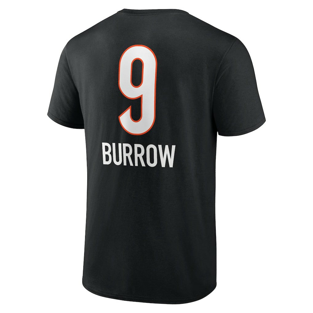 Joe Burrow Cincinnati Bengals Team Wordmark Name & Number T-Shirt - Black - NFL