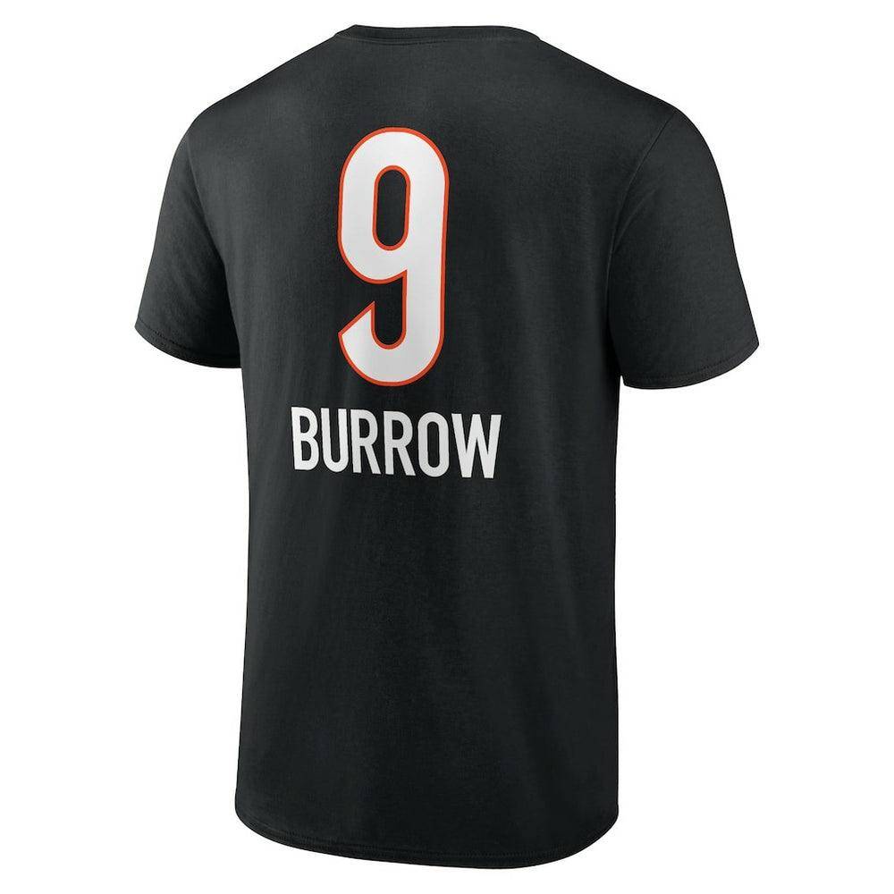 Joe Burrow Cincinnati Bengals Team Wordmark Name & Number T-Shirt - Black - NFL