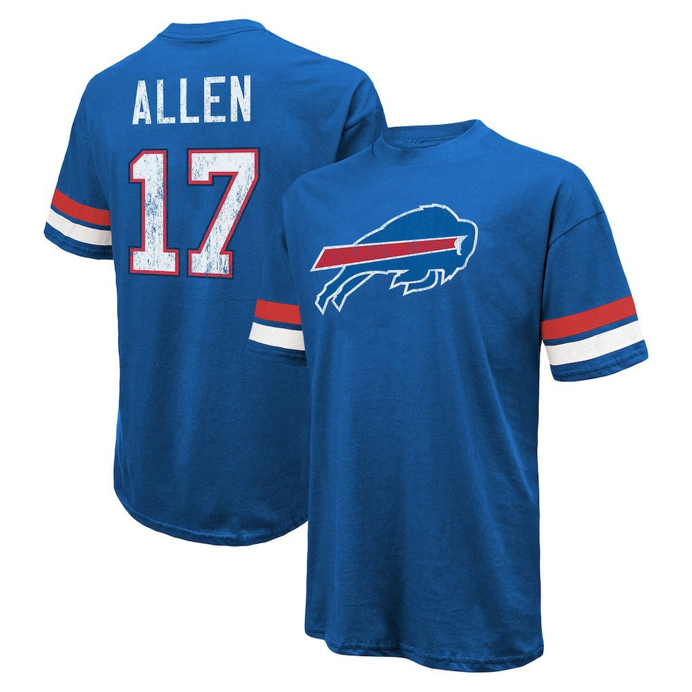 Josh Allen Buffalo Bills Majestic Threads Name & Number Oversize Fit T-Shirt - Royal - NFL