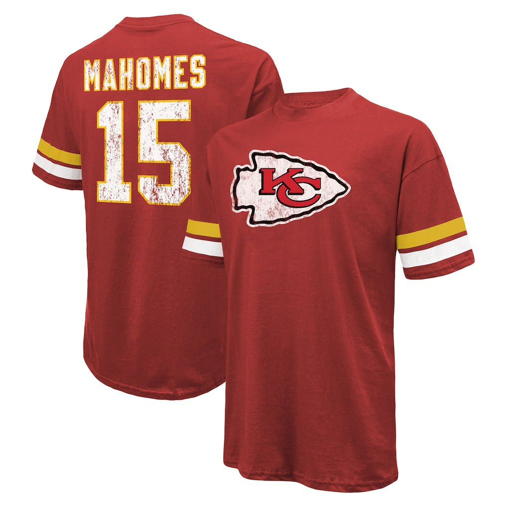 Patrick Mahomes Kansas City Chiefs Majestic Threads Name & Number Oversize Fit T-Shirt - Red - NFL