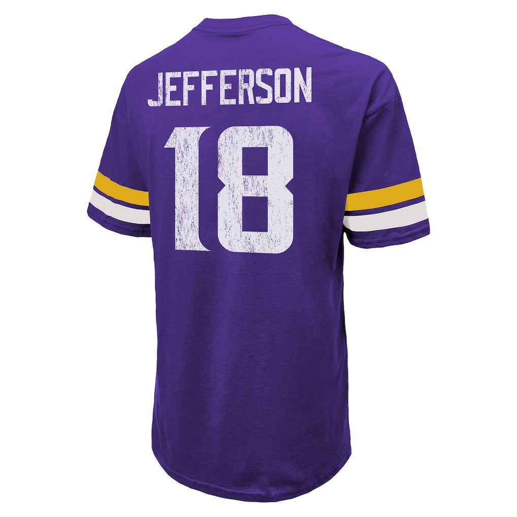 Justin Jefferson Minnesota Vikings Majestic Threads Name & Number Oversized Fit T-Shirt - Purple - NFL
