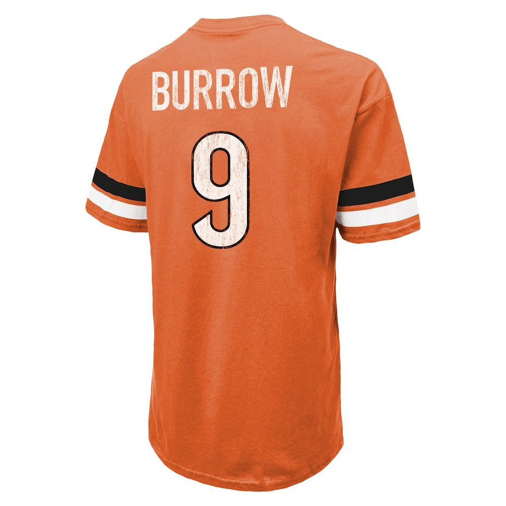 Joe Burrow Cincinnati Bengals Majestic Threads Name & Number Oversize Fit T-Shirt - Orange - NFL