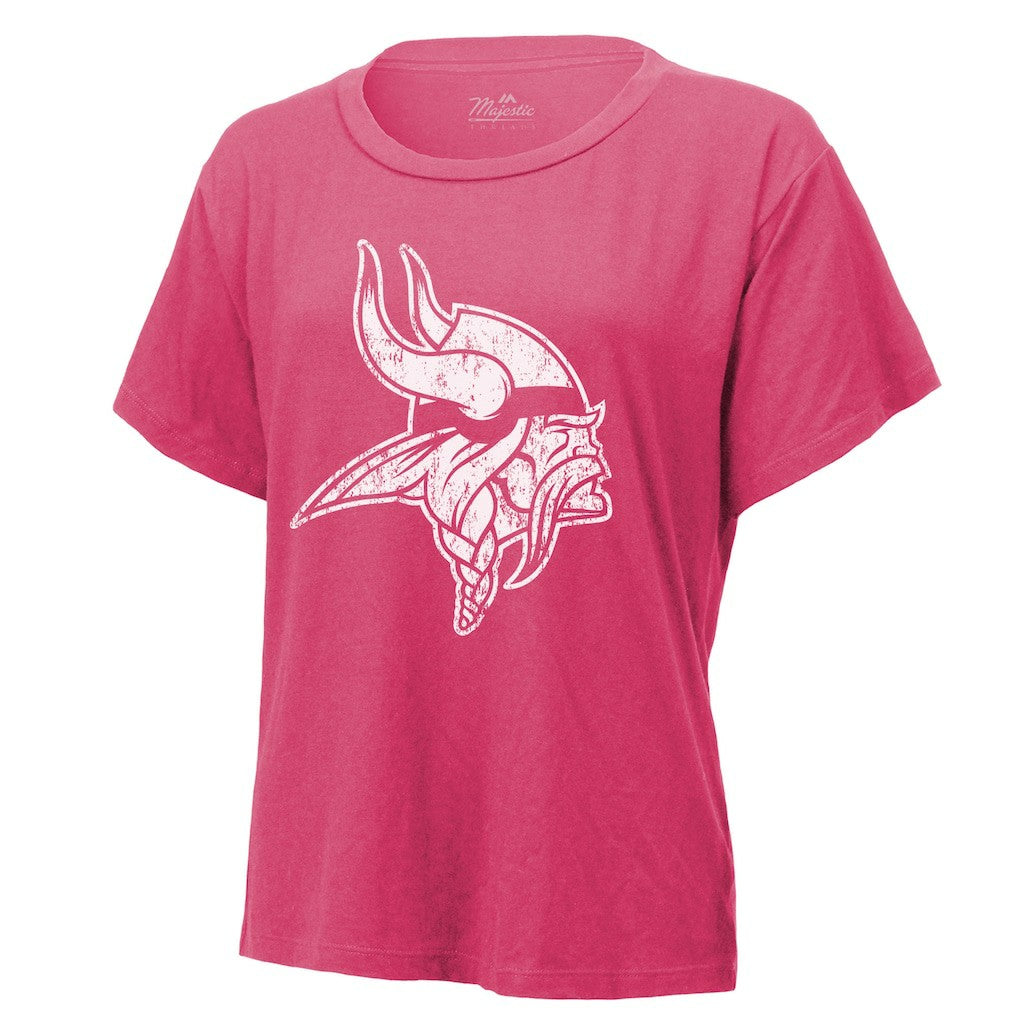Justin Jefferson Minnesota Vikings Majestic Threads Women's Name & Number T-Shirt - Pink - NFL