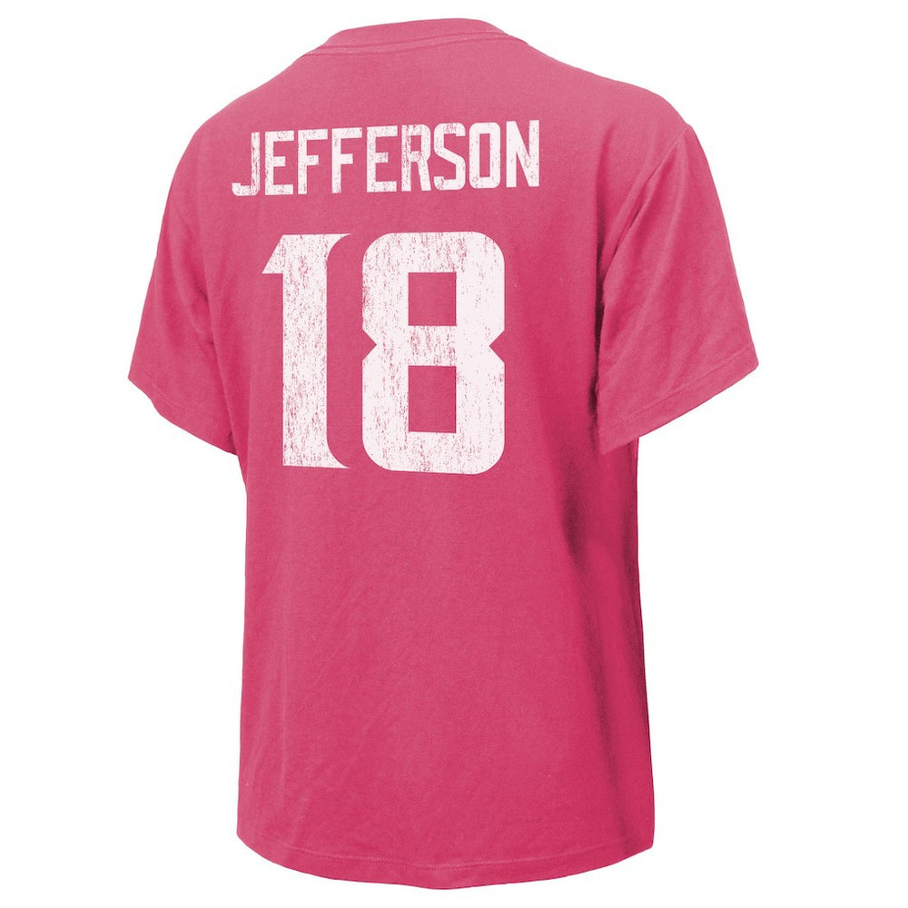 Justin Jefferson Minnesota Vikings Majestic Threads Women's Name & Number T-Shirt - Pink - NFL
