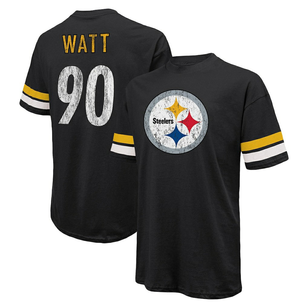 T.J. Watt Pittsburgh Steelers Majestic Threads Name & Number Oversize Fit T-Shirt - Black - NFL
