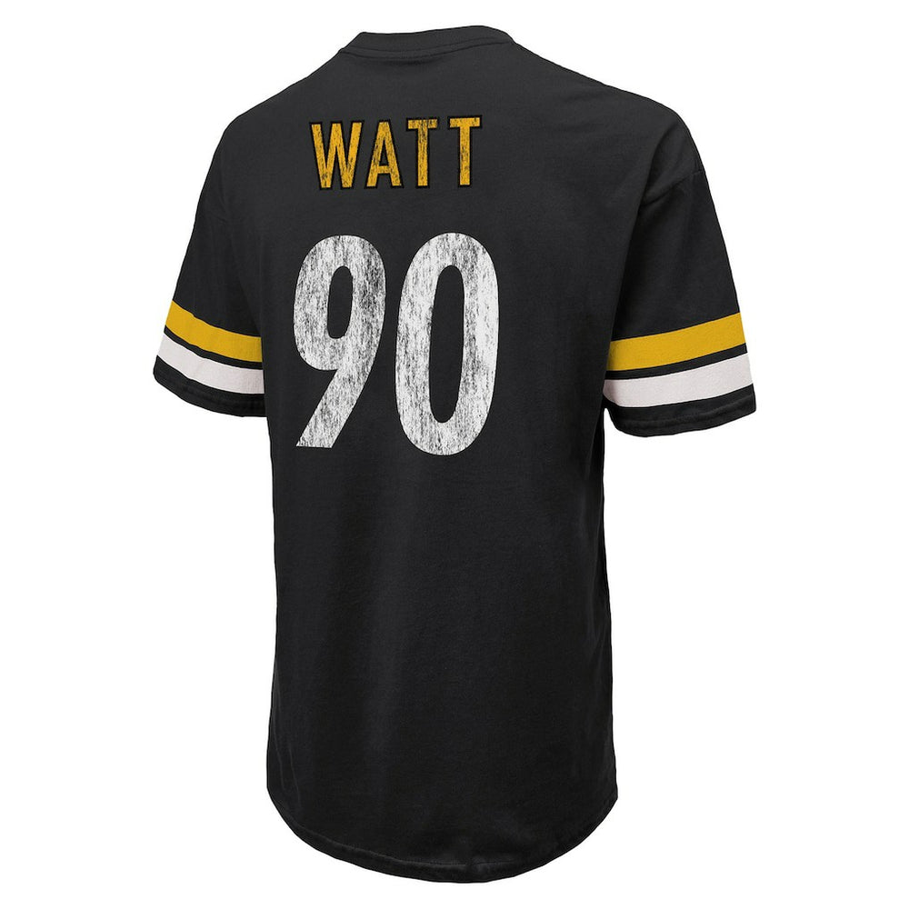 T.J. Watt Pittsburgh Steelers Majestic Threads Name & Number Oversize Fit T-Shirt - Black - NFL