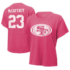 Christian McCaffrey San Francisco 49ers Majestic Threads Women's Name & Number T-Shirt - Pink - NFL