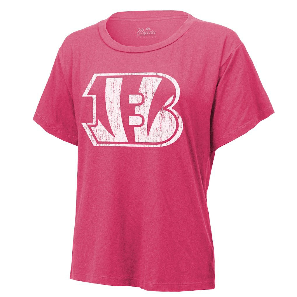 Joe Burrow Cincinnati Bengals Majestic Threads Women's Name & Number T-Shirt - Pink - NFL