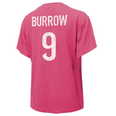 Joe Burrow Cincinnati Bengals Majestic Threads Women's Name & Number T-Shirt - Pink - NFL