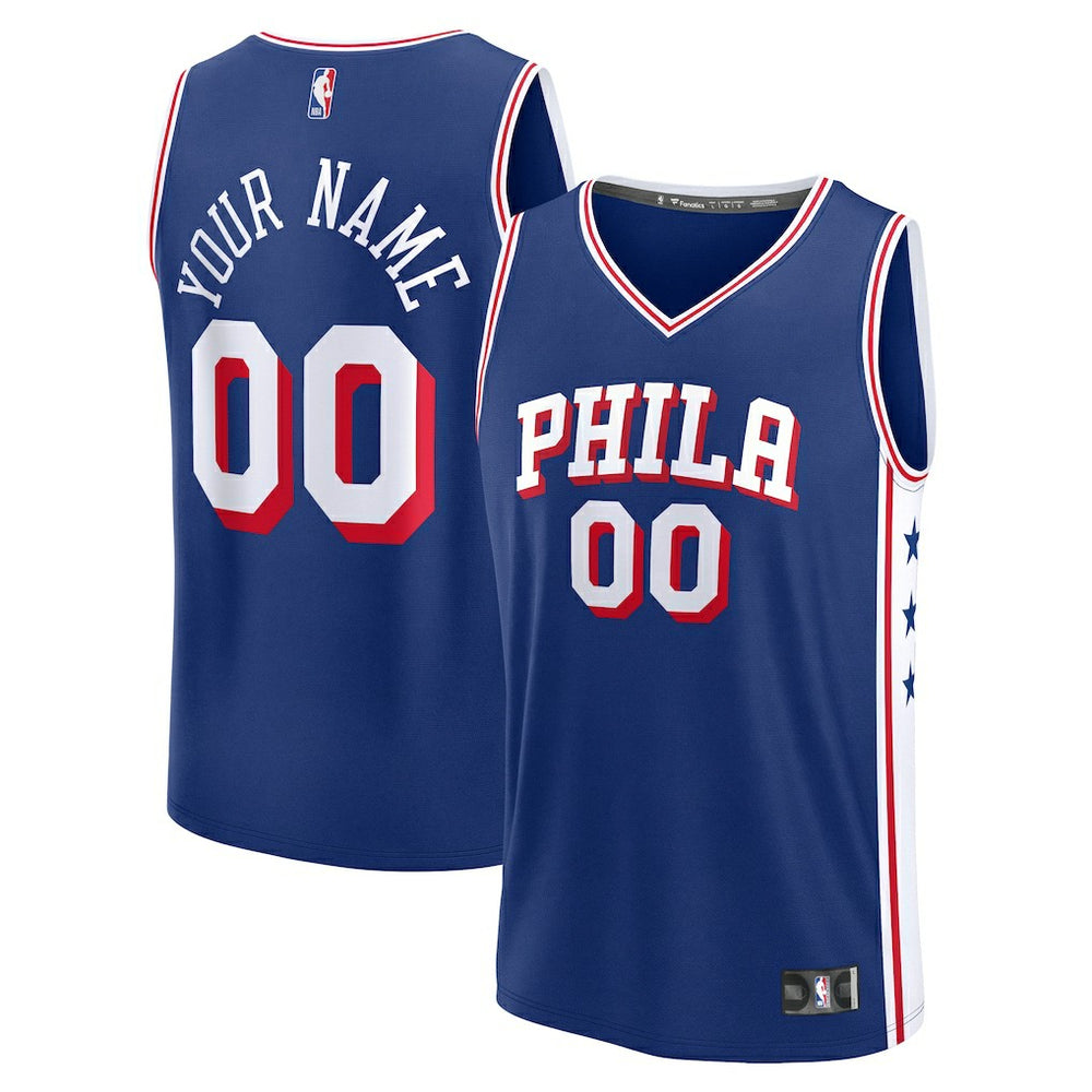 Fanatics Philadelphia 76ers Fast Break Custom Jersey Icon Edition Blue