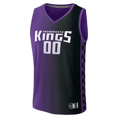 Fanatics Sacramento Kings Youth Fast Break Custom Replica Jersey Purple Statement Edition