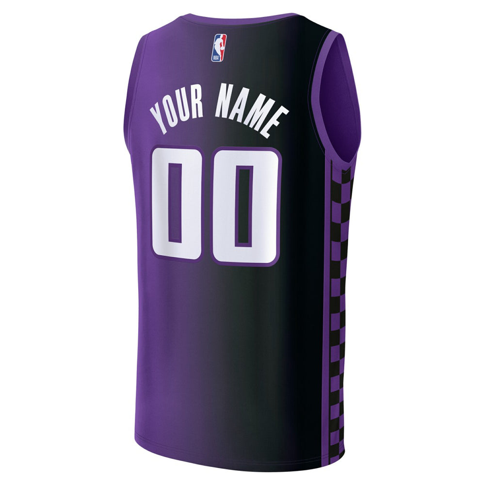 Fanatics Sacramento Kings Youth Fast Break Custom Replica Jersey Purple Statement Edition