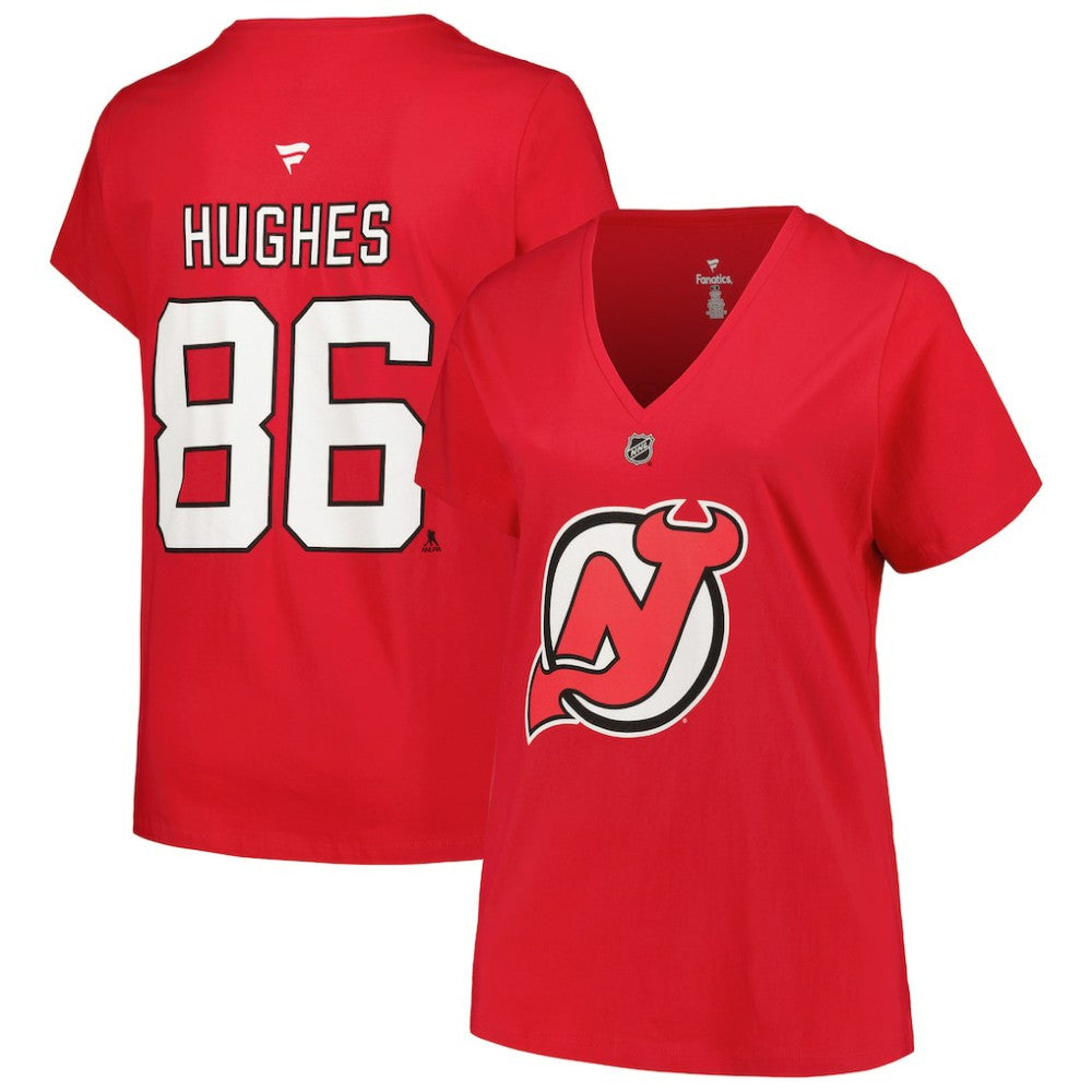 Jack Hughes New Jersey Devils Fanatics Women's Plus Size Name & Number T-Shirt - Red | Fanatics near me