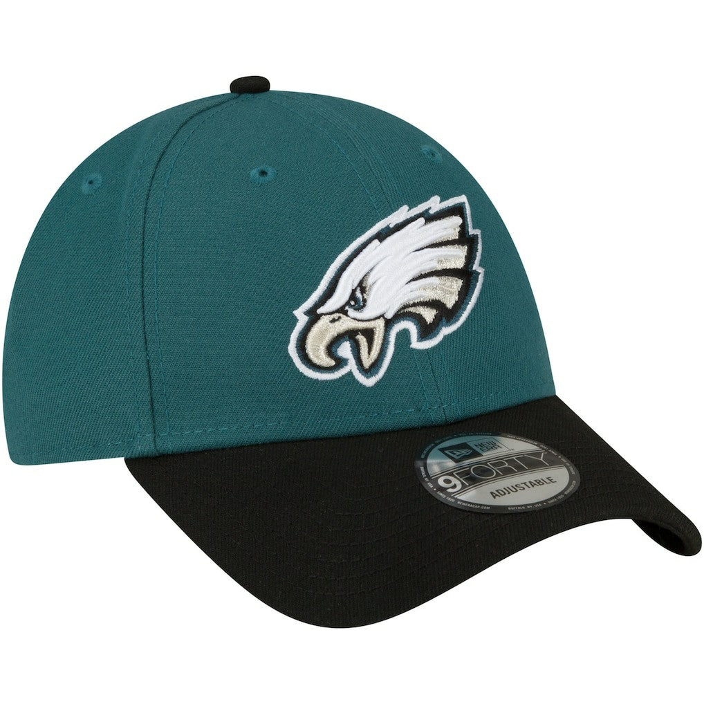 Philadelphia Eagles New Era The League Two-Tone 9FORTY Adjustable Hat - Midnight Green/Black - NFL