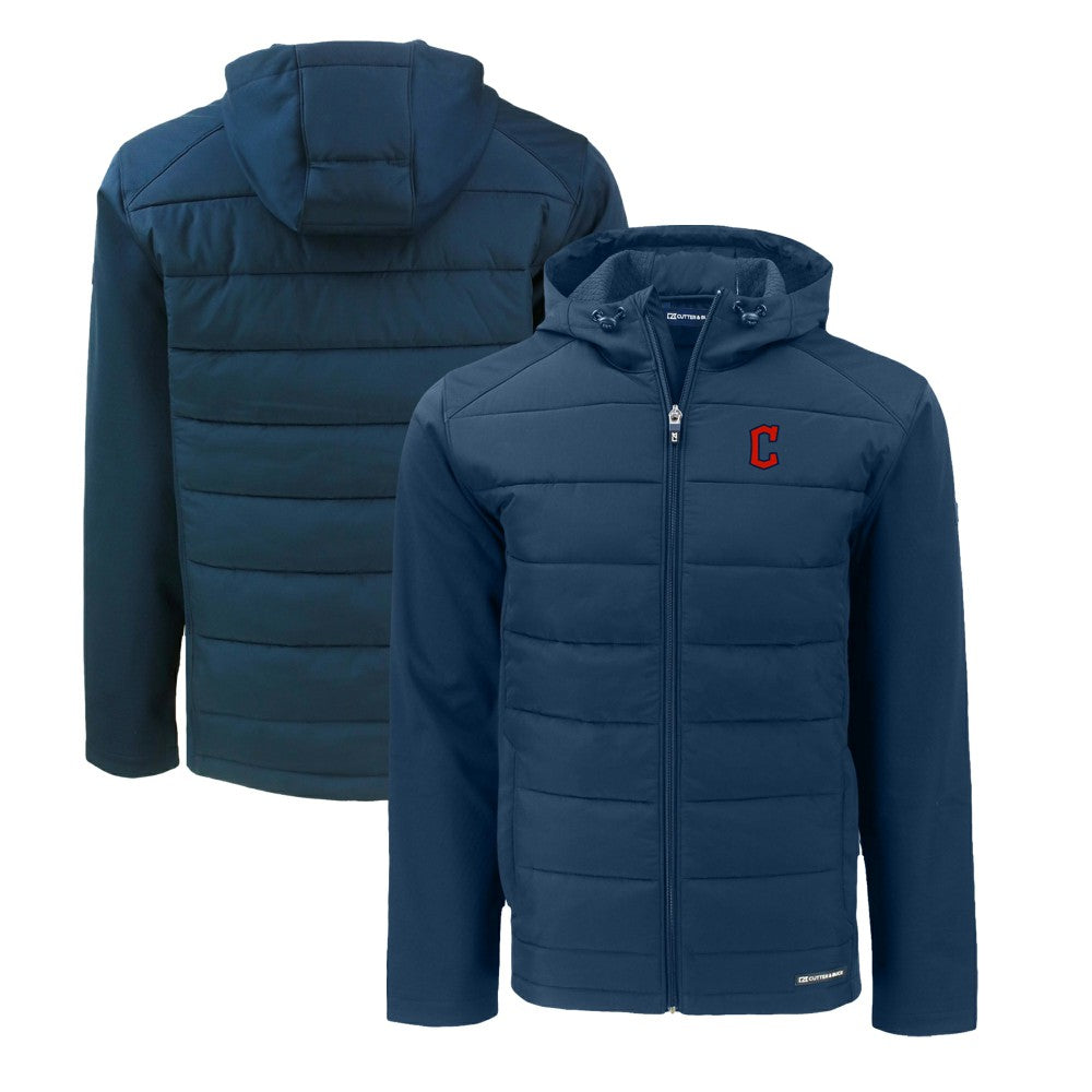 Cleveland Guardians Cutter & Buck Evoke Hybrid Eco Softshell Recycled Full-Zip Hoodie Online