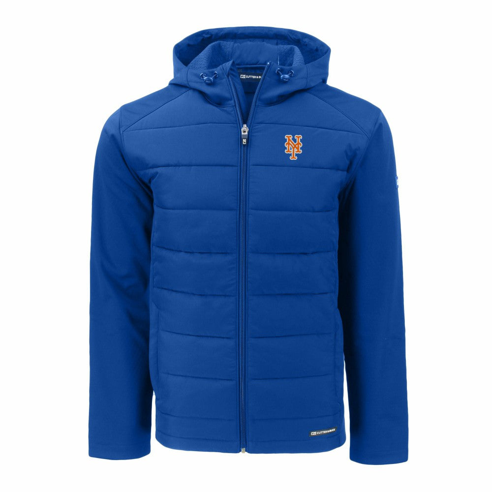 New York Mets Cutter & Buck Evoke Hybrid Eco Softshell Recycled Full-Zip Hoodie Discount