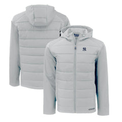 New York Yankees Cutter & Buck Evoke Hybrid Eco Softshell Recycled Full-Zip Hoodie for sale