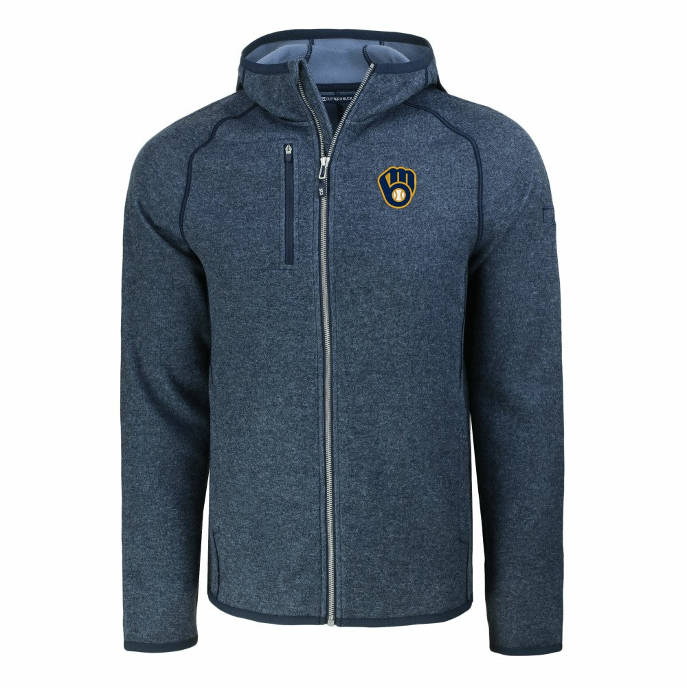 Milwaukee Brewers Cutter & Buck Mainsail Full-Zip Hooded Jacket for sale
