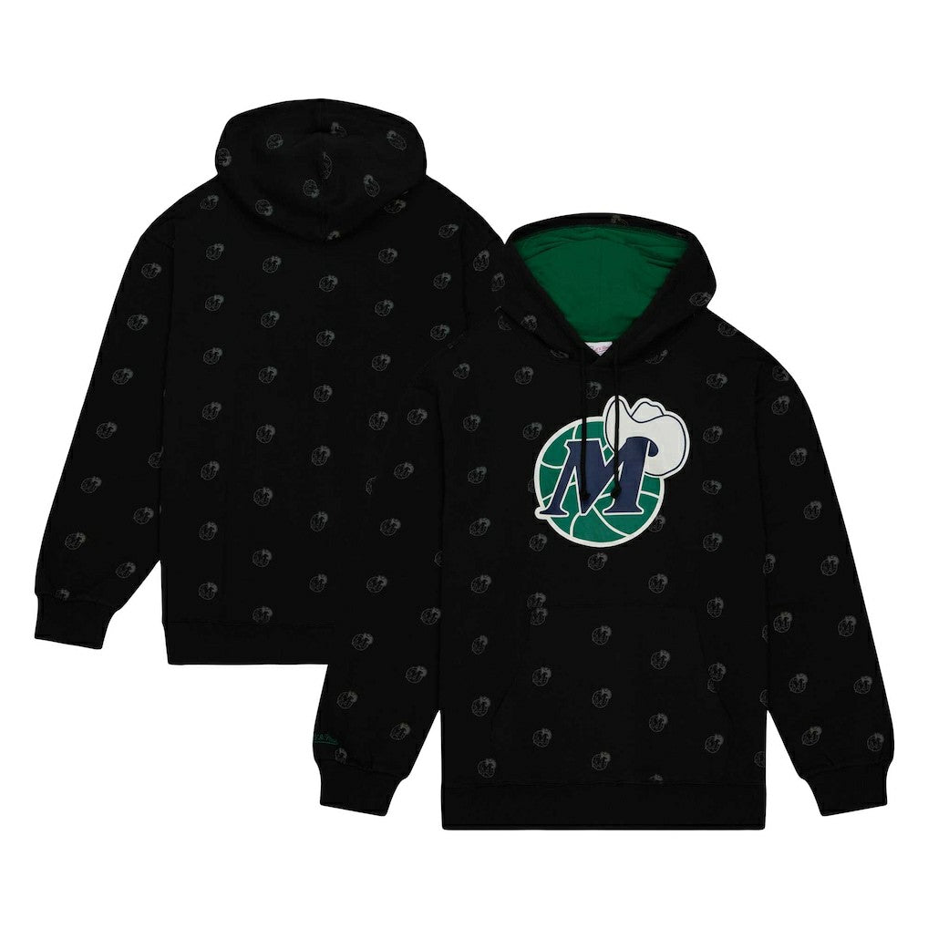 Mitchell & Ness Dallas Mavericks Hardwood Classics Allover Print Pullover Hoodie Black