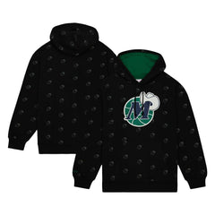 Mitchell & Ness Dallas Mavericks Hardwood Classics Allover Print Pullover Hoodie Black
