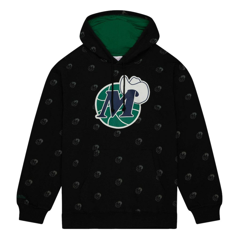 Mitchell & Ness Dallas Mavericks Hardwood Classics Allover Print Pullover Hoodie Black