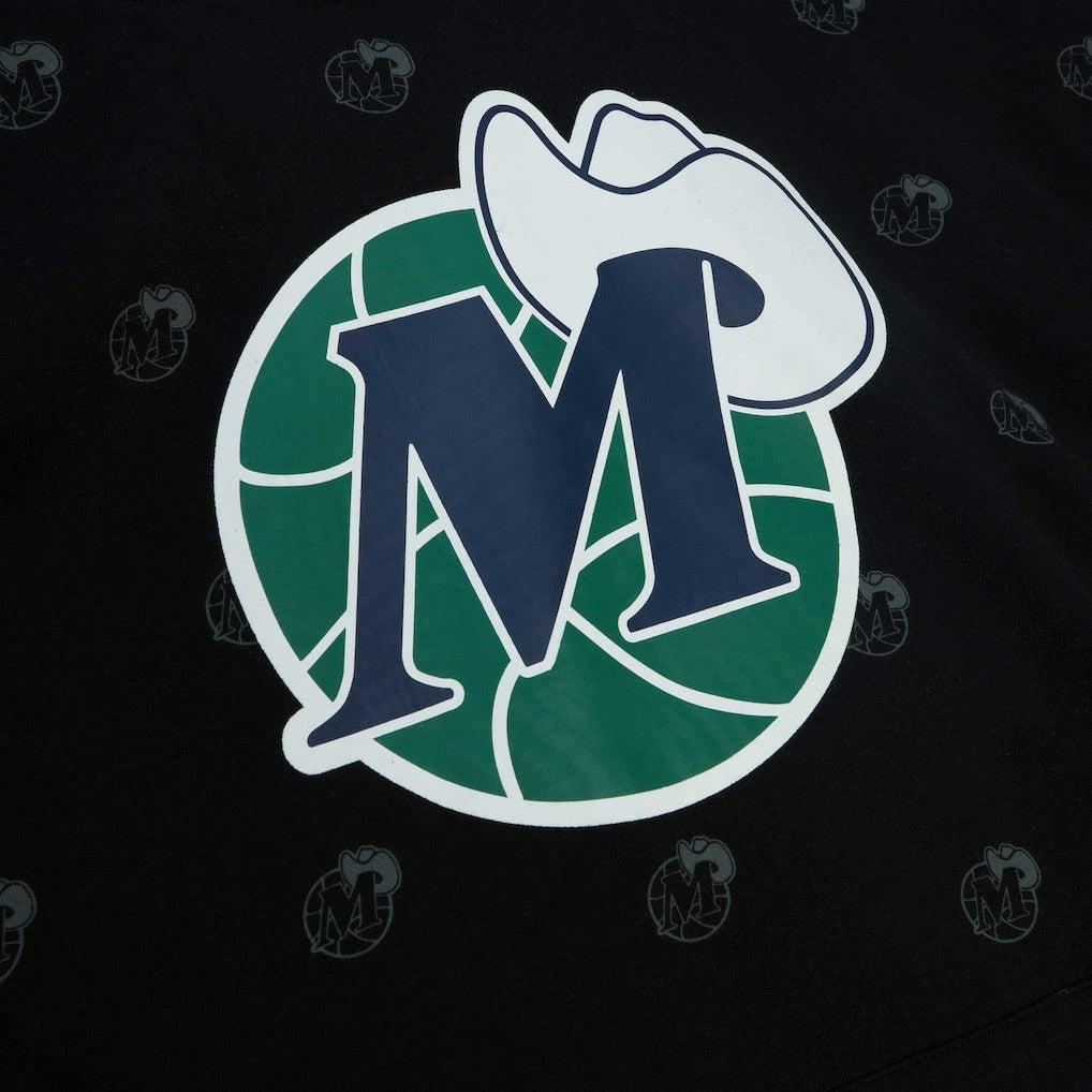 Mitchell & Ness Dallas Mavericks Hardwood Classics Allover Print Pullover Hoodie Black