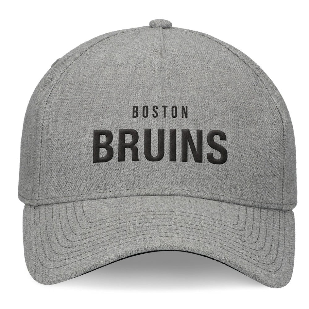 Boston Bruins Fanatics Elements A-Frame Leather Strapback Hat - Heather Gray | Fanatics on sale
