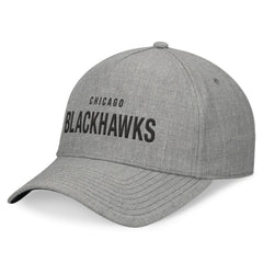 Chicago Blackhawks Fanatics Elements A-Frame Leather Strapback Hat - Heather Gray | Fanatics near me