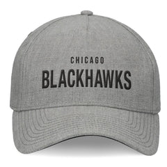 Chicago Blackhawks Fanatics Elements A-Frame Leather Strapback Hat - Heather Gray | Fanatics near me