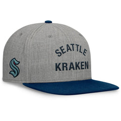 Seattle Kraken Fanatics Elements Flat Brim Leather Strapback Hat - Heather Gray | Fanatics Lifestyle