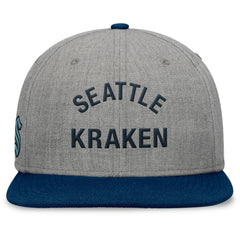 Seattle Kraken Fanatics Elements Flat Brim Leather Strapback Hat - Heather Gray | Fanatics Lifestyle
