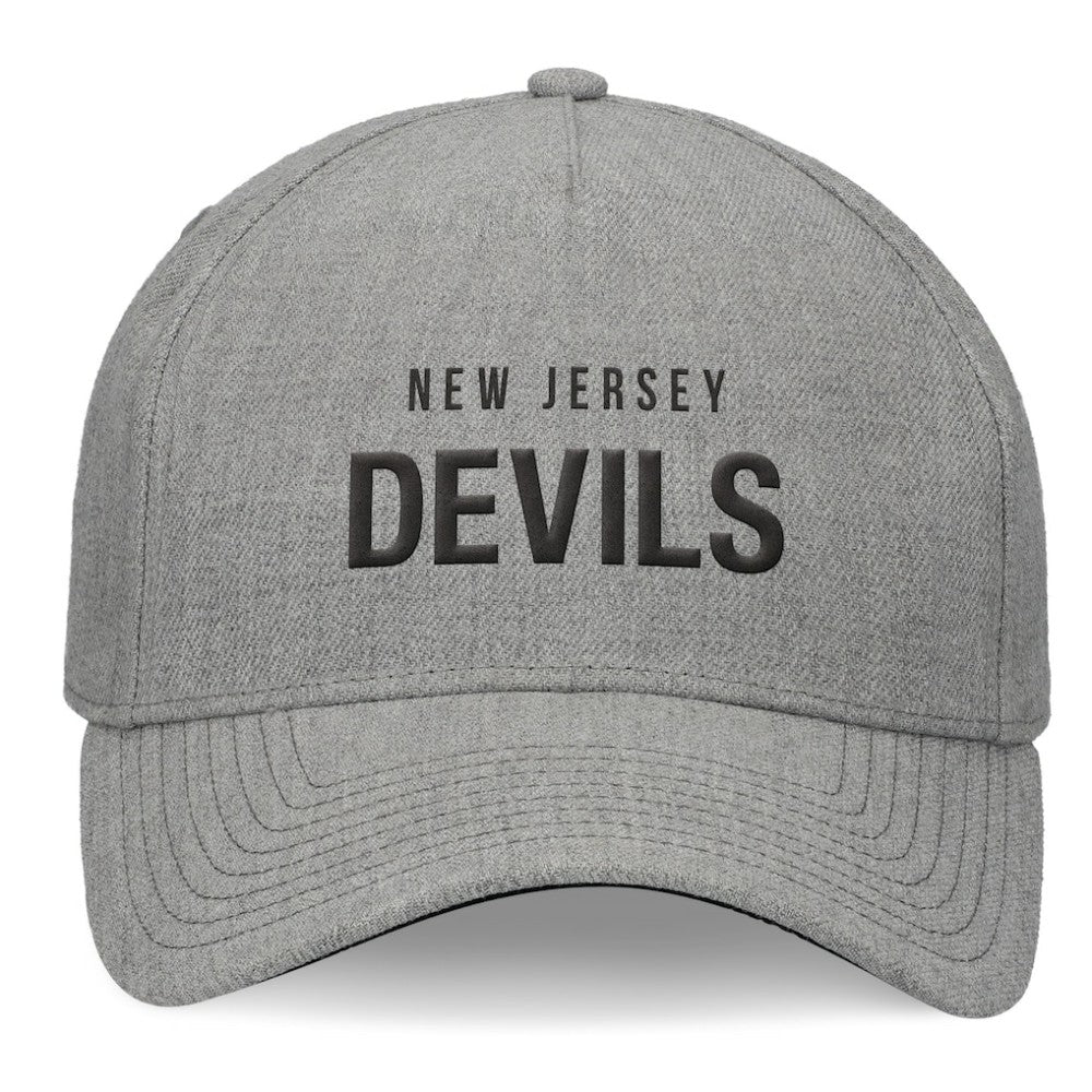 New Jersey Devils Fanatics Elements A-Frame Leather Strapback Hat - Heather Gray | Fanatics sale