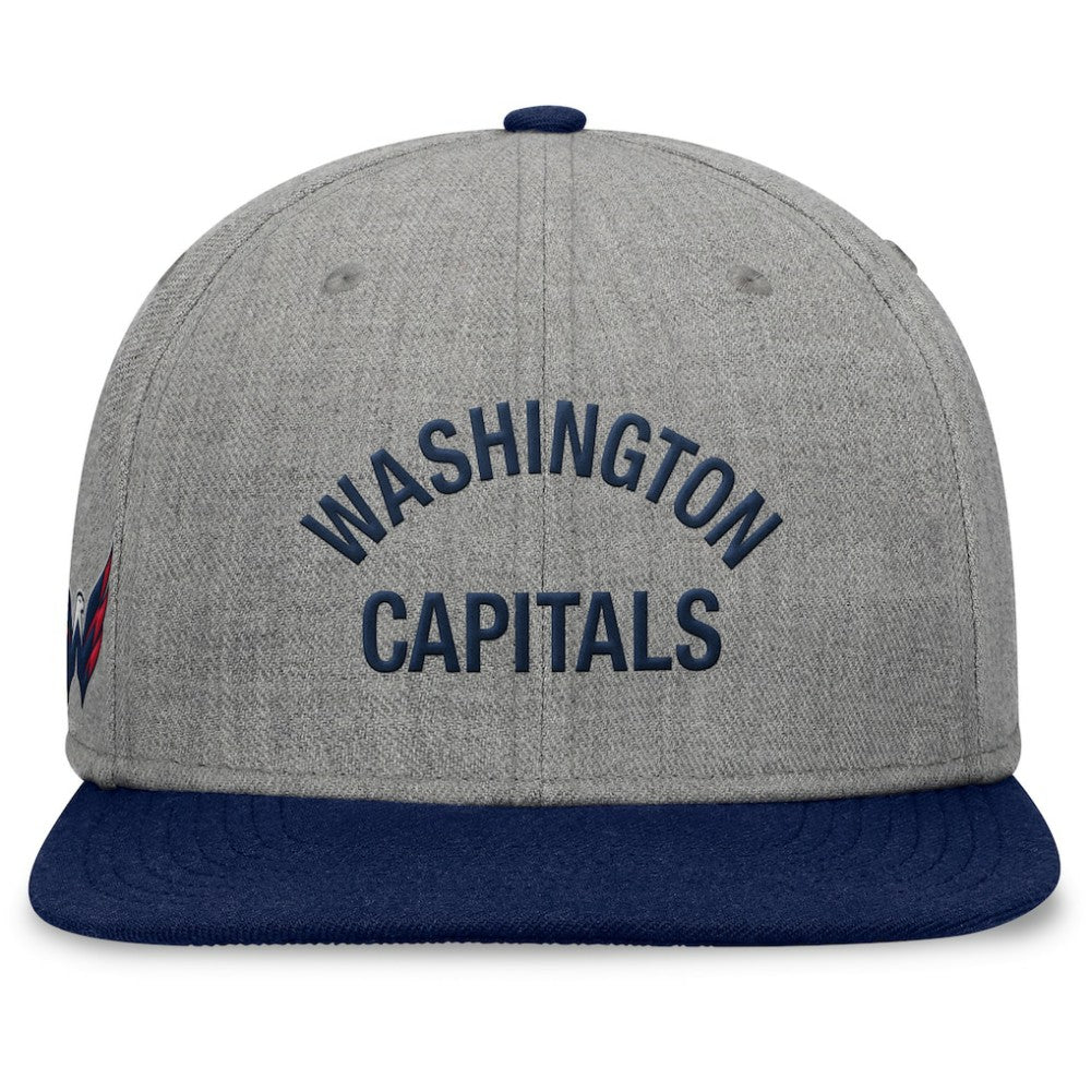 Washington Capitals Fanatics Elements Flat Brim Leather Strapback Hat - Heather Gray | Fanatics near me