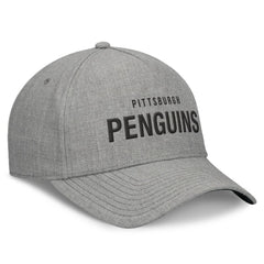 Pittsburgh Penguins Fanatics Elements A-Frame Leather Strapback Hat - Heather Gray | Fanatics on sale