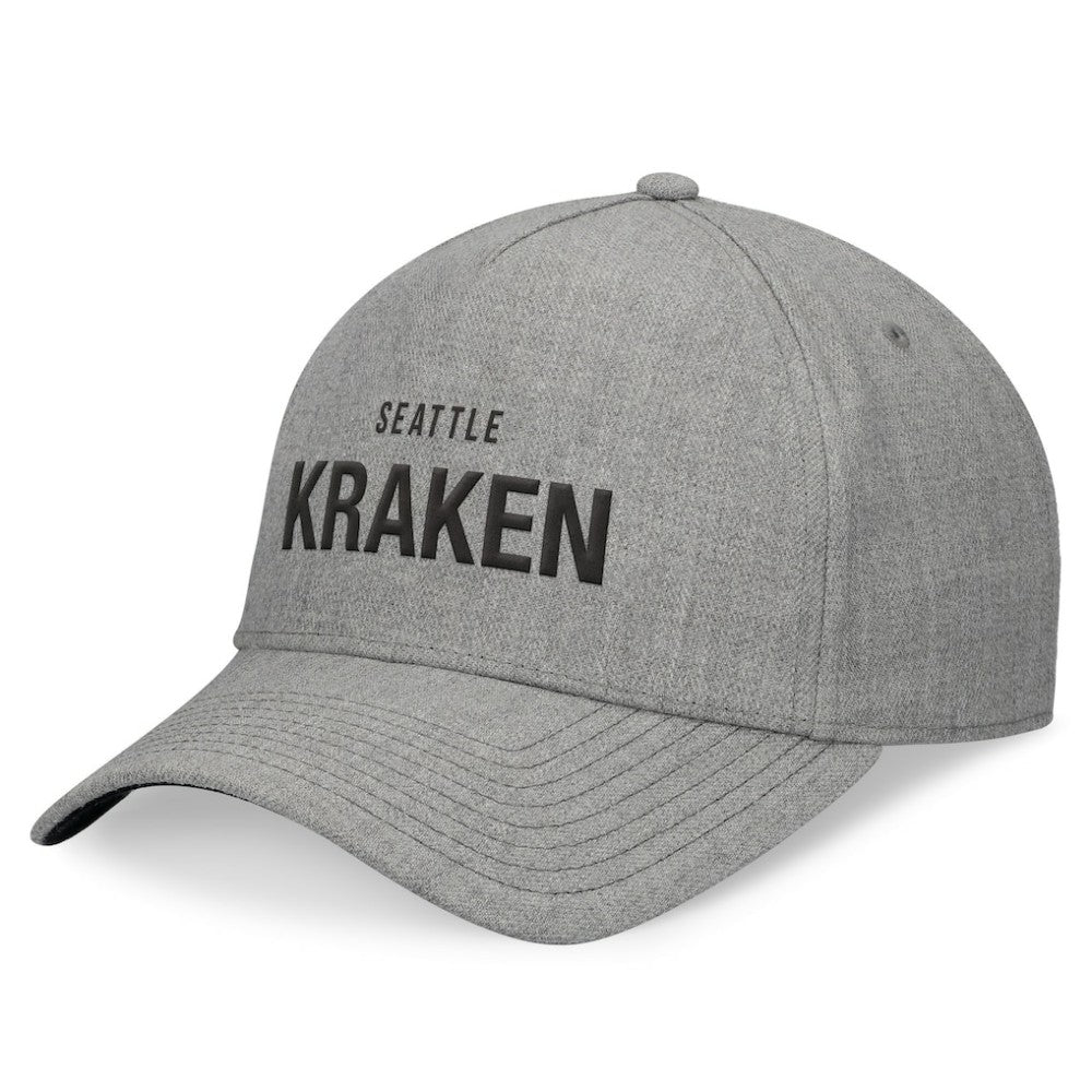 Seattle Kraken Fanatics Elements A-Frame Leather Strapback Hat - Heather Gray | Fanatics Clearance