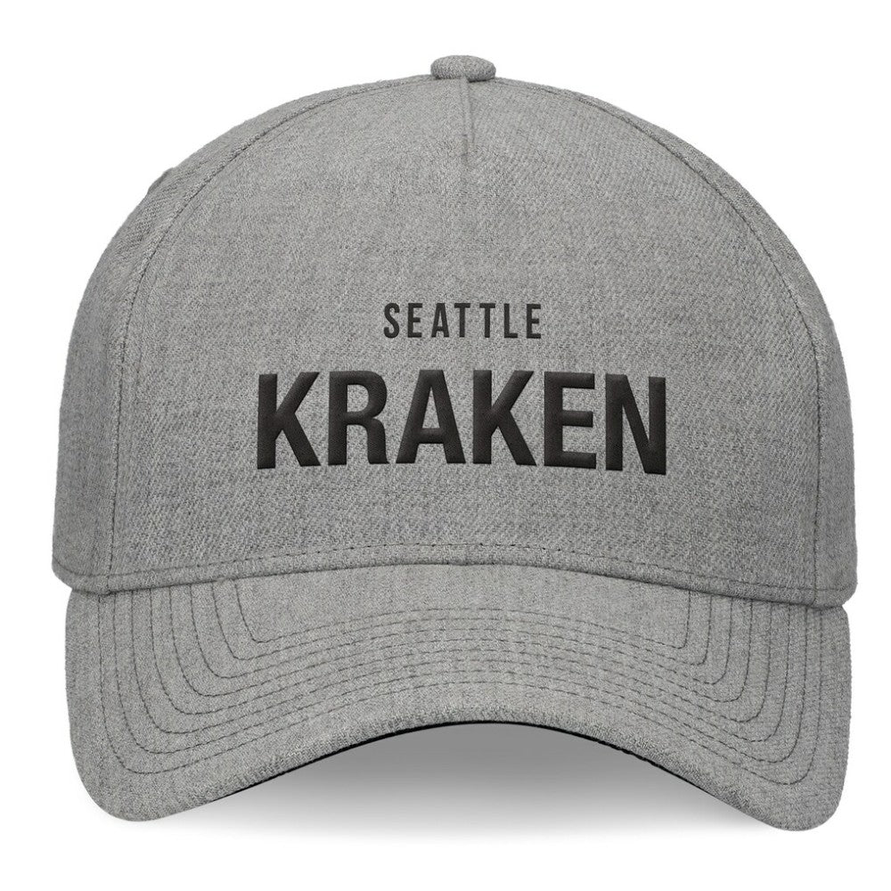 Seattle Kraken Fanatics Elements A-Frame Leather Strapback Hat - Heather Gray | Fanatics Clearance