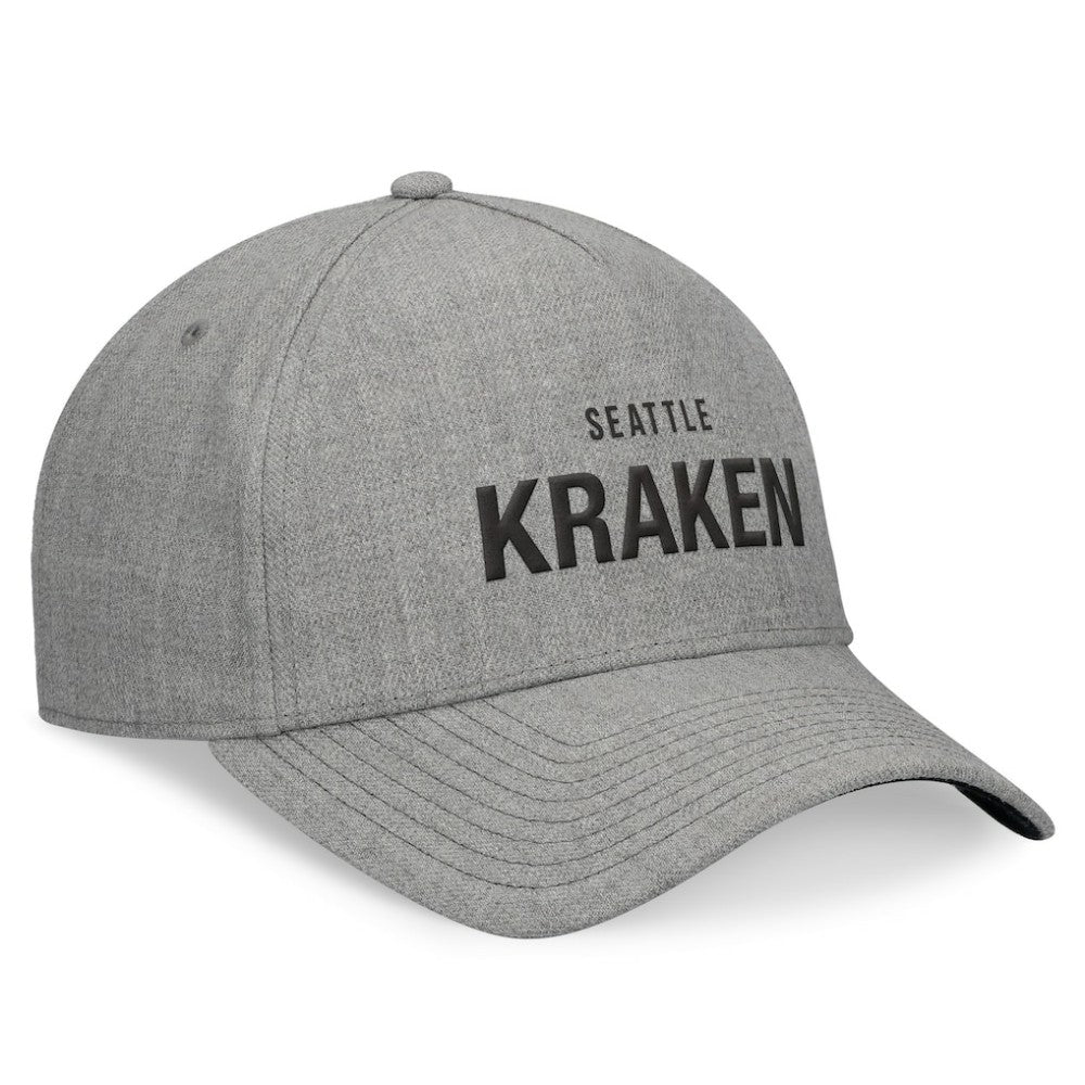 Seattle Kraken Fanatics Elements A-Frame Leather Strapback Hat - Heather Gray | Fanatics Clearance