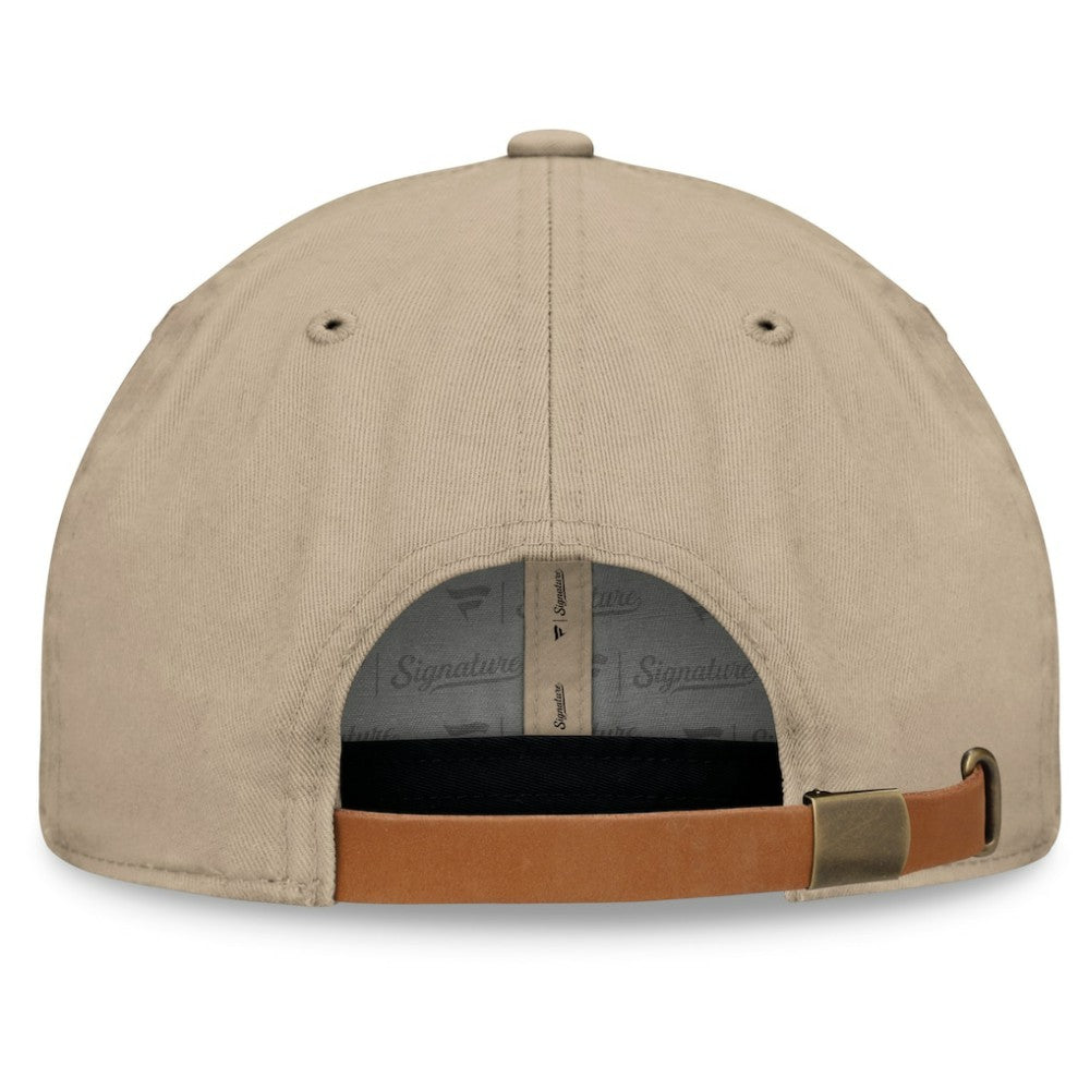 Seattle Kraken Fanatics Elements Unstructured Patch Leather Strapback Hat - Khaki | Fanatics Clearance