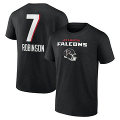 Bijan Robinson Atlanta Falcons Team Wordmark Name & Number T-Shirt - Black - NFL