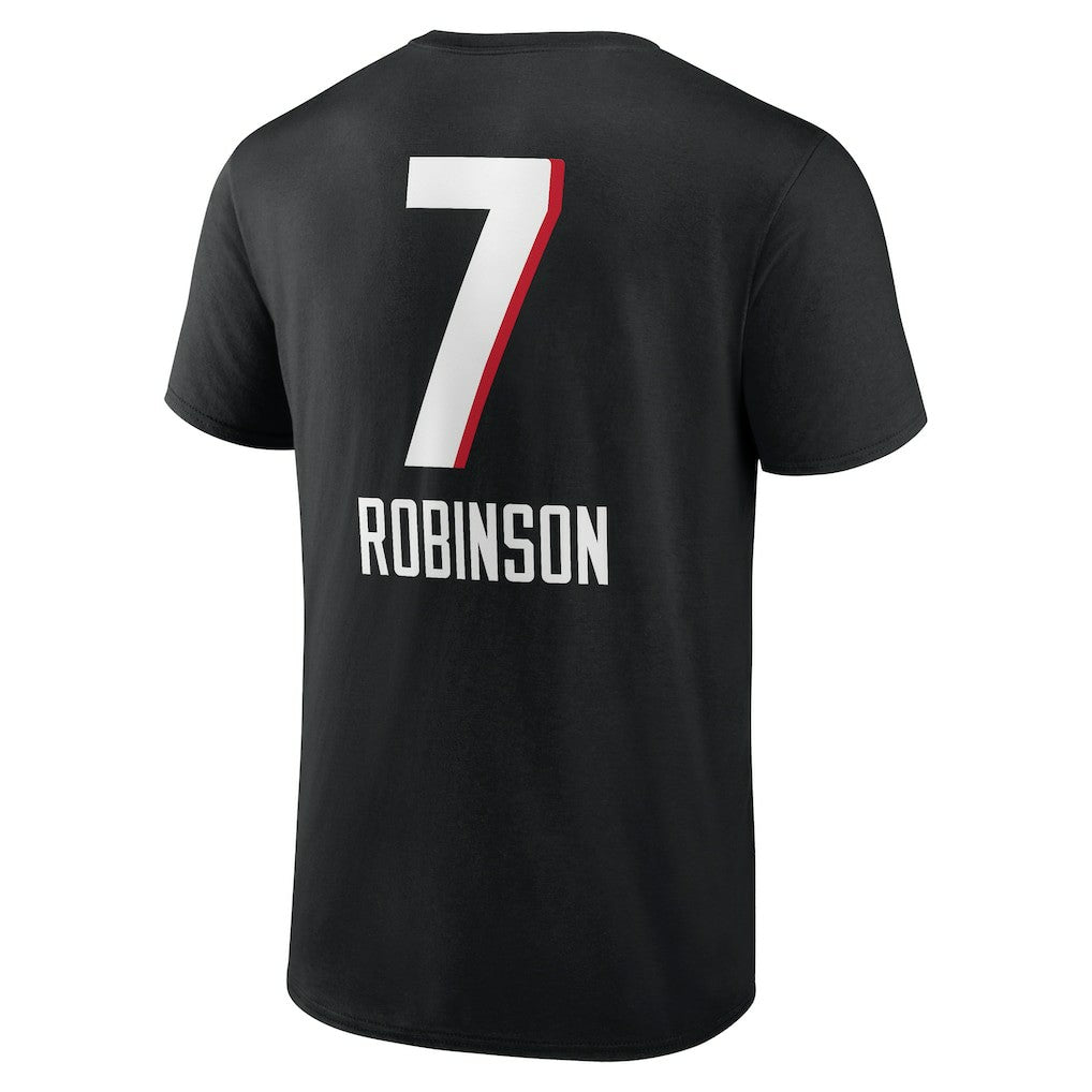Bijan Robinson Atlanta Falcons Team Wordmark Name & Number T-Shirt - Black - NFL