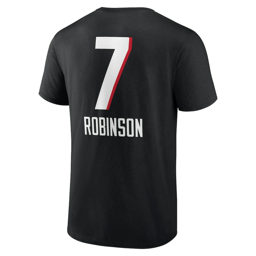 Bijan Robinson Atlanta Falcons Team Wordmark Name & Number T-Shirt - Black - NFL