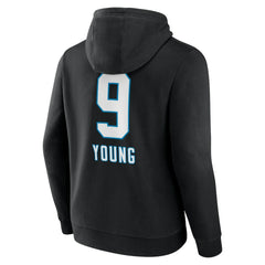 Bryce Young Carolina Panthers Team Wordmark Name & Number Pullover Hoodie - Black - NFL