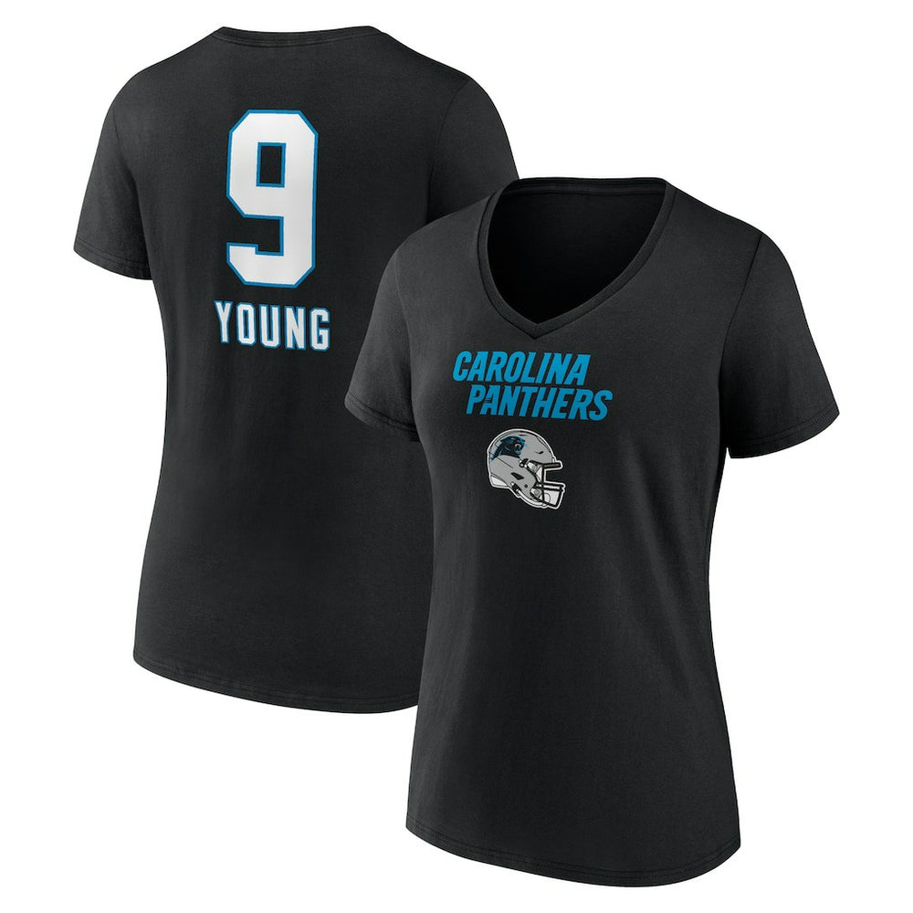 Bryce Young Carolina Panthers Women's Team Wordmark Name & Number V-Neck T-Shirt - Black - NFL