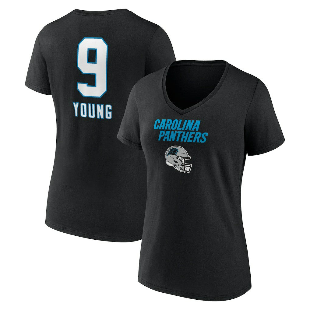 Bryce Young Carolina Panthers Women's Team Wordmark Name & Number V-Neck T-Shirt - Black - NFL