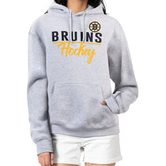 Boston Bruins G-III 4Her by Carl Banks Women's Team Sport Tri-Blend Fleece Hoodie - Heather Gray | NHL Lifestyle