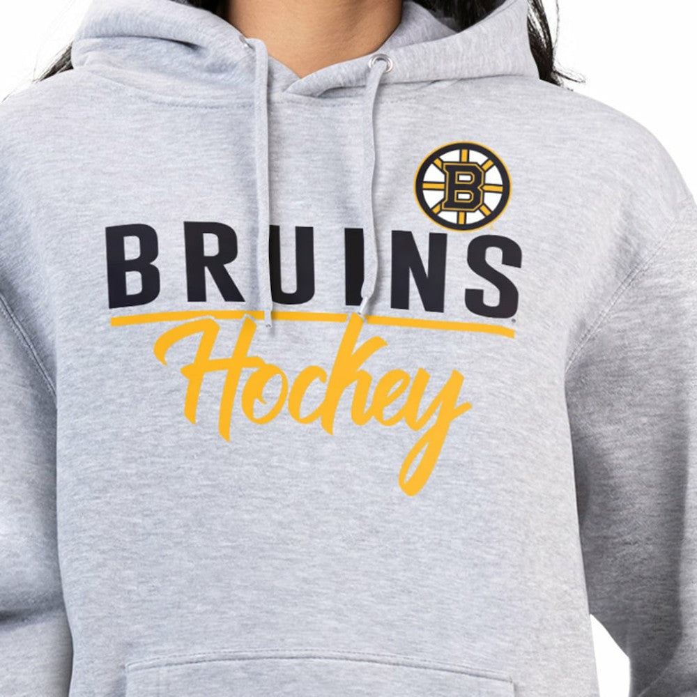 Boston Bruins G-III 4Her by Carl Banks Women's Team Sport Tri-Blend Fleece Hoodie - Heather Gray | NHL Lifestyle