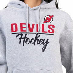 New Jersey Devils G-III 4Her by Carl Banks Women's Team Sport Tri-Blend Fleece Hoodie - Heather Gray | NHL Lifestyle